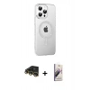 MARSİLYAN™- iPhone 14 Pro Max Kılıf Yörünge Koleksiyonu - Siyah Bilvis 3D Mat Cam Ekran Koruyucu + Raze Metal Kamera Lens - GD