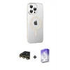 MARSİLYAN™- iPhone 14 Pro Max Kılıf Yörünge Koleksiyonu - Siyah Bilvis 5in1 3D Magic Cam Ekran Koruyucu + Raze Metal Kamera Lens - GD