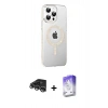 MARSİLYAN™- iPhone 14 Pro Max Kılıf Yörünge Koleksiyonu - Siyah Bilvis 5in1 3D Magic Cam Ekran Koruyucu + Gümüş Raze Metal Kamera Lens