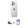 MARSİLYAN™- iPhone 14 Pro Max Kılıf Yörünge Koleksiyonu - Siyah Bilvis 5in1 3D Magic Cam Ekran Koruyucu + Bilvis Titan Kamera Lens - SH