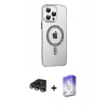 MARSİLYAN™- iPhone 14 Pro Max Kılıf Yörünge Koleksiyonu - Siyah Bilvis 5in1 3D Magic Cam Ekran Koruyucu + Gümüş Raze Metal Kamera Lens