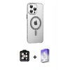 MARSİLYAN™- iPhone 14 Pro Max Kılıf Yörünge Koleksiyonu - Siyah Bilvis 5in1 3D Magic Cam Ekran Koruyucu + PVD Metal Kamera Lens - TU