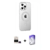 MARSİLYAN™- iPhone 14 Pro Max Kılıf Yörünge Koleksiyonu - Siyah Bilvis 5in1 3D Magic Cam Ekran Koruyucu + Gold Bilvis Titan Kamera Lens