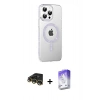 MARSİLYAN™- iPhone 14 Pro Max Kılıf Yörünge Koleksiyonu - Siyah Bilvis 5in1 3D Magic Cam Ekran Koruyucu + Raze Metal Kamera Lens - GD