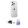 MARSİLYAN™- iPhone 14 Pro Max Kılıf Yörünge Koleksiyonu - Siyah Bilvis 5in1 5D Magic Hayalet Cam Ekran Koruyucu + Raze Metal Kamera Lens - GD