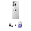 MARSİLYAN™- iPhone 14 Pro Max Kılıf Yörünge Koleksiyonu - Siyah Bilvis 5in1 5D Magic Hayalet Cam Ekran Koruyucu + Bilvis Titan Kamera Lens - DNMR