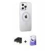 MARSİLYAN™- iPhone 14 Pro Max Kılıf Yörünge Koleksiyonu - Siyah Bilvis 5in1 5D Magic Hayalet Cam Ekran Koruyucu + Raze Metal Kamera Lens - GD