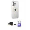 MARSİLYAN™- iPhone 14 Pro Max Kılıf Yörünge Koleksiyonu - Siyah Bilvis 5in1 5D Magic Hayalet Cam Ekran Koruyucu + Raze Metal Kamera Lens - GD