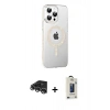 MARSİLYAN™- iPhone 14 Pro Max Kılıf Yörünge Koleksiyonu - Siyah Bilvis Hayalet Cam Ekran Koruyucu + Raze Metal Kamera Lens - GS
