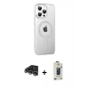 MARSİLYAN™- iPhone 14 Pro Max Kılıf Yörünge Koleksiyonu - Siyah Bilvis Hayalet Cam Ekran Koruyucu + Raze Metal Kamera Lens - GS