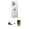 MARSİLYAN™- iPhone 14 Pro Max Kılıf Yörünge Koleksiyonu - Siyah Buffer Cam Ekran Koruyucu + Bilvis Titan Kamera Lens - DNMR