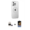 MARSİLYAN™- iPhone 14 Pro Max Kılıf Yörünge Koleksiyonu - Siyah Buffer Hayalet Cam Ekran Koruyucu + Bilvis Titan Kamera Lens - GD