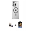 MARSİLYAN™- iPhone 14 Pro Max Kılıf Yörünge Koleksiyonu - Siyah Buffer Hayalet Cam Ekran Koruyucu + Bilvis Titan Kamera Lens - SH