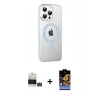 MARSİLYAN™- iPhone 14 Pro Max Kılıf Yörünge Koleksiyonu - Siyah Buffer Hayalet Cam Ekran Koruyucu + Bilvis Titan Kamera Lens - GS