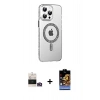 MARSİLYAN™- iPhone 14 Pro Max Kılıf Yörünge Koleksiyonu - Siyah Buffer Hayalet Cam Ekran Koruyucu + Bilvis Titan Kamera Lens - GD