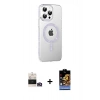 MARSİLYAN™- iPhone 14 Pro Max Kılıf Yörünge Koleksiyonu - Siyah Buffer Hayalet Cam Ekran Koruyucu + Bilvis Titan Kamera Lens - GD