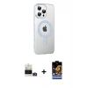 MARSİLYAN™- iPhone 14 Pro Max Kılıf Yörünge Koleksiyonu - Siyah Buffer Hayalet Cam Ekran Koruyucu + Bilvis Titan Kamera Lens - GD
