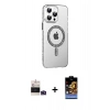 MARSİLYAN™- iPhone 14 Pro Max Kılıf Yörünge Koleksiyonu - Siyah Buffer Hayalet Cam Ekran Koruyucu + Bilvis Titan Kamera Lens - DNMR