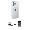 MARSİLYAN™- iPhone 14 Pro Max Kılıf Yörünge Koleksiyonu - Siyah Buffer Hayalet Cam Ekran Koruyucu + Bilvis Titan Kamera Lens - DNMR