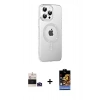 MARSİLYAN™- iPhone 14 Pro Max Kılıf Yörünge Koleksiyonu - Siyah Buffer Hayalet Cam Ekran Koruyucu + Bilvis Titan Kamera Lens - DNMR