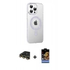 MARSİLYAN™- iPhone 14 Pro Max Kılıf Yörünge Koleksiyonu - Siyah Buffer Hayalet Cam Ekran Koruyucu + Raze Metal Kamera Lens - GD