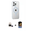 MARSİLYAN™- iPhone 14 Pro Max Kılıf Yörünge Koleksiyonu - Siyah Buffer Hayalet Cam Ekran Koruyucu + Siyah Bilvis Titan Kamera Lens