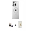 MARSİLYAN™- iPhone 14 Pro Max Kılıf Yörünge Koleksiyonu - Siyah Mat Seramik Nano Ekran Koruyucu + Bilvis Titan Kamera Lens - SH