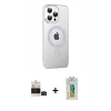MARSİLYAN™- iPhone 14 Pro Max Kılıf Yörünge Koleksiyonu - Siyah Polymer Nano Ekran Koruyucu + Bilvis Titan Kamera Lens - SH