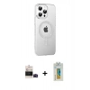 MARSİLYAN™- iPhone 14 Pro Max Kılıf Yörünge Koleksiyonu - Siyah Polymer Nano Ekran Koruyucu + Bilvis Titan Kamera Lens - SH