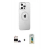 MARSİLYAN™- iPhone 14 Pro Max Kılıf Yörünge Koleksiyonu - Siyah Polymer Nano Ekran Koruyucu + Bilvis Titan Kamera Lens - DNMR