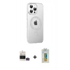 MARSİLYAN™- iPhone 14 Pro Max Kılıf Yörünge Koleksiyonu - Siyah Polymer Nano Ekran Koruyucu + Bilvis Titan Kamera Lens - GD