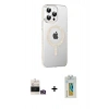 MARSİLYAN™- iPhone 14 Pro Max Kılıf Yörünge Koleksiyonu - Siyah Polymer Nano Ekran Koruyucu + Bilvis Titan Kamera Lens - GD