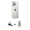 MARSİLYAN™- iPhone 14 Pro Max Kılıf Yörünge Koleksiyonu - Siyah Polymer Nano Ekran Koruyucu + Bilvis Titan Kamera Lens - GS