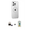 MARSİLYAN™- iPhone 14 Pro Max Kılıf Yörünge Koleksiyonu - Siyah Polymer Nano Ekran Koruyucu + Bilvis Titan Kamera Lens - GS