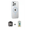 MARSİLYAN™- iPhone 14 Pro Max Kılıf Yörünge Koleksiyonu - Siyah Polymer Nano Ekran Koruyucu + PVD Metal Kamera Lens - TU