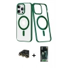 MARSİLYAN™- iPhone 14 Pro Max Kılıf Yörünge Minimal - Şeffaf 360 Full Body Arka Koruyucu + Raze Metal Kamera Lens - GD