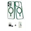 MARSİLYAN™- iPhone 14 Pro Max Kılıf Yörünge Minimal - Şeffaf Pasifik Cam Ekran Koruyucu + Bilvis Titan Kamera Lens - SH