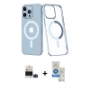 MARSİLYAN™- iPhone 14 Pro Max Kılıf Yörünge Minimal - Şeffaf Royal Nano Ekran Koruyucu + Bilvis Titan Kamera Lens - DNMR