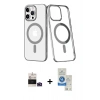 MARSİLYAN™- iPhone 14 Pro Max Kılıf Yörünge Minimal - Şeffaf Royal Nano Ekran Koruyucu + Bilvis Titan Kamera Lens - DNMR