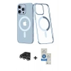 MARSİLYAN™- iPhone 14 Pro Max Kılıf Yörünge Minimal - Şeffaf Royal Nano Ekran Koruyucu + Raze Metal Kamera Lens - GS