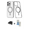 MARSİLYAN™- iPhone 14 Pro Max Kılıf Yörünge Minimal - Şeffaf Royal Nano Ekran Koruyucu + Raze Metal Kamera Lens - GS