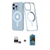 MARSİLYAN™- iPhone 14 Pro Max Kılıf Yörünge Minimal - Siyah 18D Cam Ekran Koruyucu + Bilvis Titan Kamera Lens - GS
