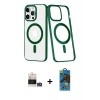 MARSİLYAN™- iPhone 14 Pro Max Kılıf Yörünge Minimal - Siyah 18D Cam Ekran Koruyucu + Bilvis Titan Kamera Lens - GS