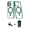 MARSİLYAN™- iPhone 14 Pro Max Kılıf Yörünge Minimal - Siyah 360 Mat Full Body Arka Koruyucu + Derin Mor Bilvis Titan Kamera Lens