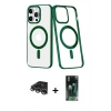 MARSİLYAN™- iPhone 14 Pro Max Kılıf Yörünge Minimal - Siyah 360 Mat Full Body Arka Koruyucu + Raze Metal Kamera Lens - GS