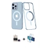MARSİLYAN™- iPhone 14 Pro Max Kılıf Yörünge Minimal - Siyah 3D Antistatik Cam Ekran Koruyucu + Siyah Bilvis Titan Kamera Lens