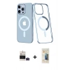 MARSİLYAN™- iPhone 14 Pro Max Kılıf Yörünge Minimal - Siyah 6D Mat Seramik Hayalet Nano Ekran Koruyucu + Derin Mor Bilvis Titan Kamera Lens