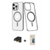 MARSİLYAN™- iPhone 14 Pro Max Kılıf Yörünge Minimal - Siyah 6D Mat Seramik Hayalet Nano Ekran Koruyucu + Gold Raze Metal Kamera Lens
