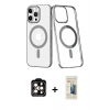 MARSİLYAN™- iPhone 14 Pro Max Kılıf Yörünge Minimal - Siyah 6D Mat Seramik Hayalet Nano Ekran Koruyucu + PVD Metal Kamera Lens - TU