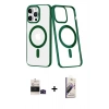 MARSİLYAN™- iPhone 14 Pro Max Kılıf Yörünge Minimal - Siyah Bilvis 3D Mat Cam Ekran Koruyucu + Bilvis Titan Kamera Lens - SH